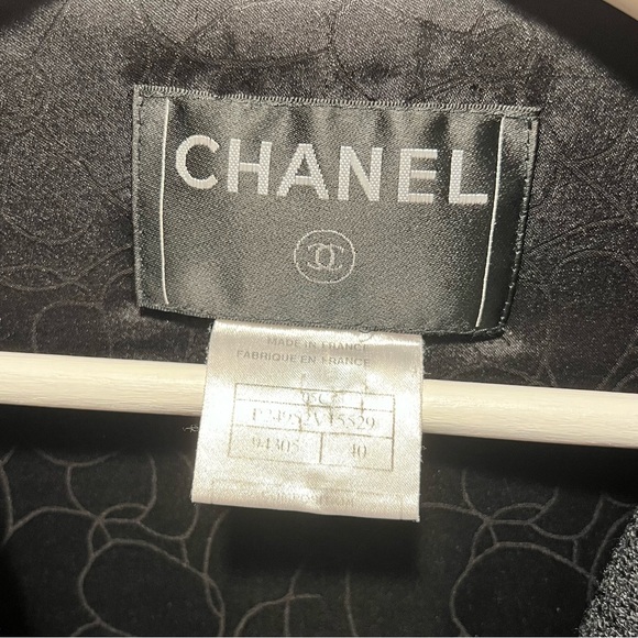 CHANEL Iconic 2005 Runway Embellished Midnight Blue Wool Blazer Vintage Jacket M - Picture 10 of 11